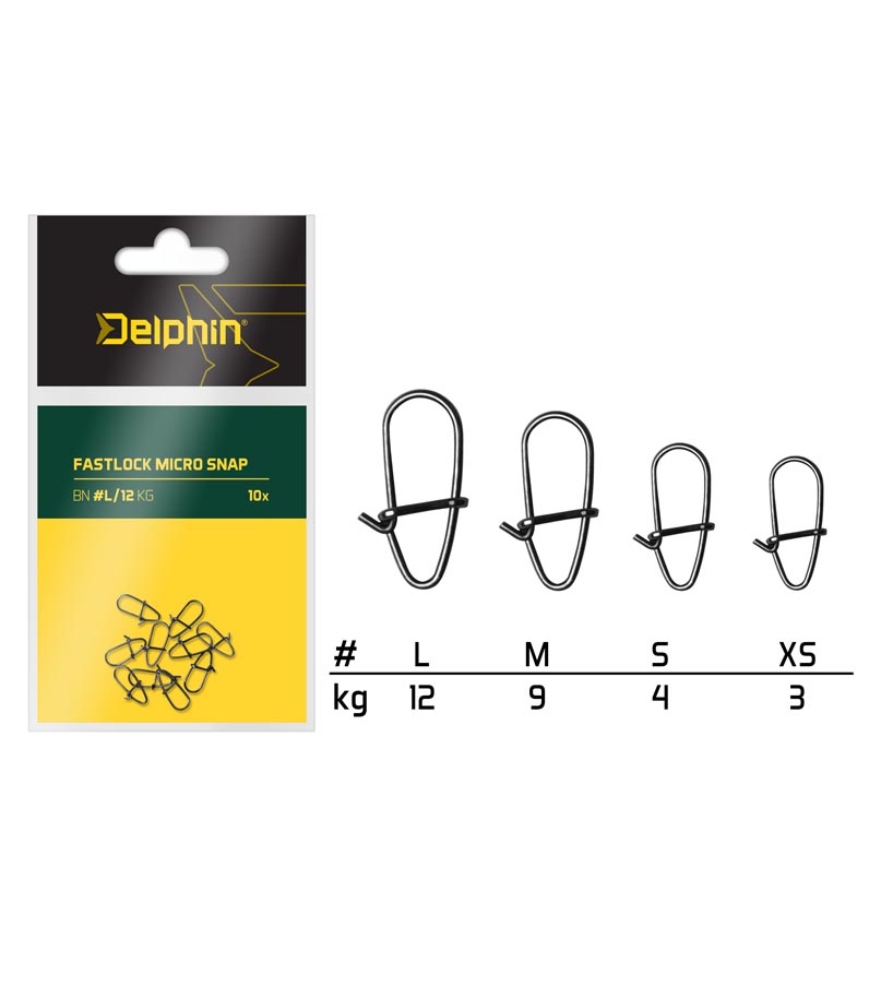 Delphin karabinky Fastlock micro snap vel. S/4kg/10ks
