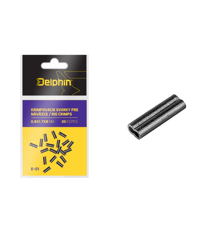 Delphin krimpovací svorky pro návazce vel. 1,2x2,6x8mm/20ks