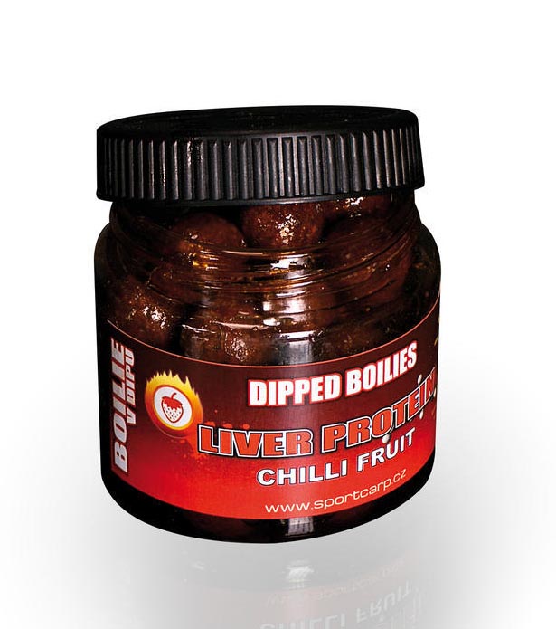 Sportcarp Dipped Boilies Liver Protein Chilli Fruit 18mm