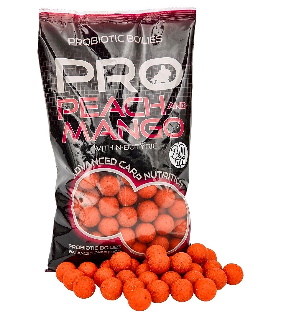 STARBAITS boilies Probiotic Peach & Mango (Broskev a Mango) 20mm/1kg