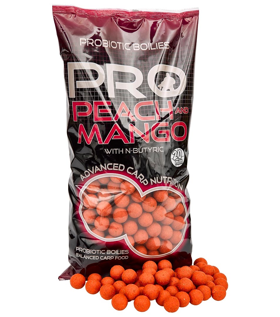 STARBAITS boilies Probiotic Peach & Mango (Broskev a Mango) 20mm/2,5kg