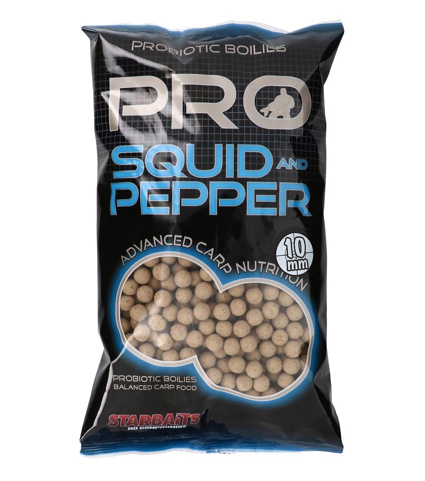 STARBAITS boilies Probiotic Squid & Pepper (oliheň a pepř) 10mm/1kg