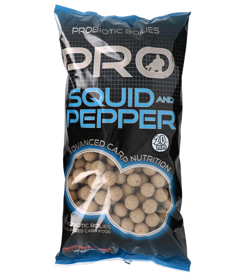 STARBAITS boilies Probiotic Squid & Pepper (oliheň a pepř) 20mm/2,5kg