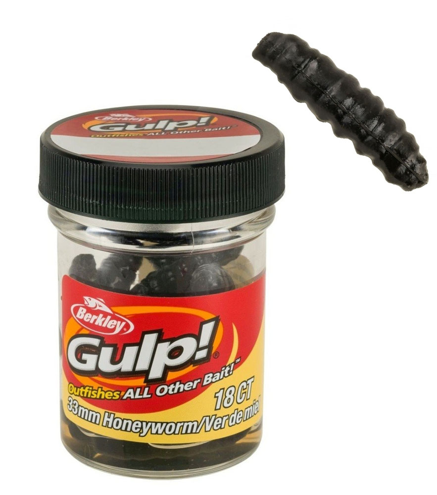 Berkley vosí larva Gulp Honey Worm 330mm Black 18 ks
