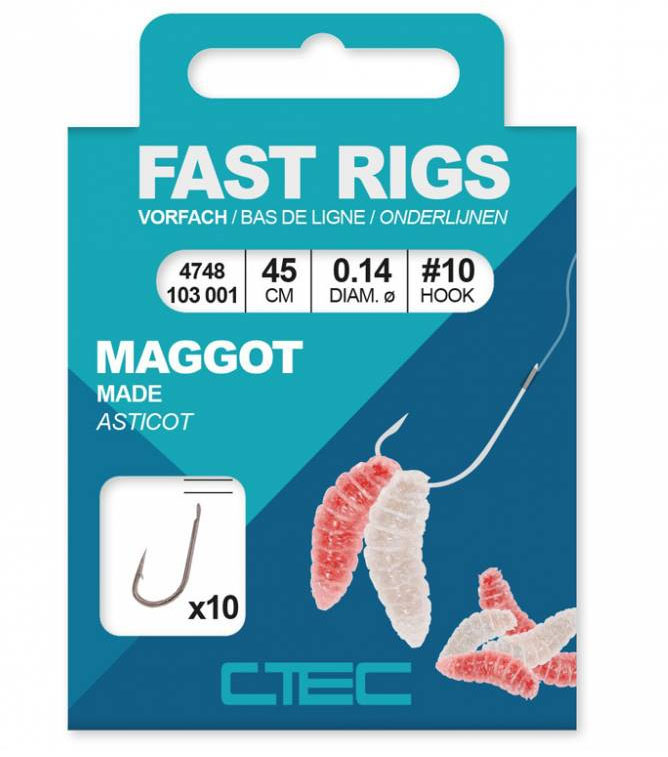 SPRO návazec CTEC Fast Rigs Maggots 0,12mm / 14 / 60cm