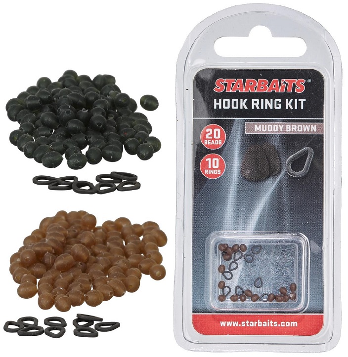 Starbaits Hook Ring Kit písková (10 ks kroužek+20 ks zarážka)