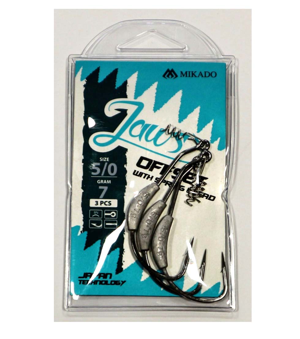 MIKADO Háčky offset - JAWS (čelisti) se zátěží vel. 5/0 7g 3ks
