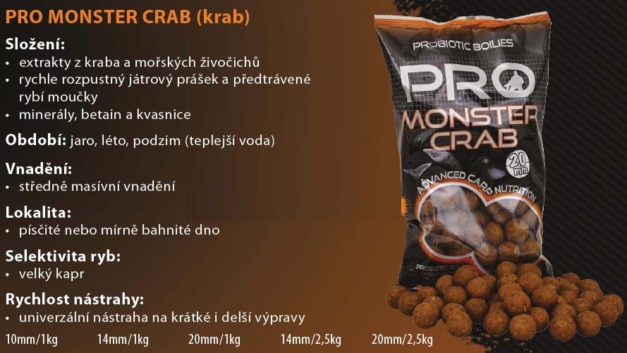 STARBAITS boilies Probiotic Monster Crab (Krab) 14mm/1kg