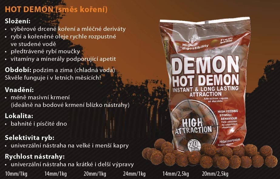 STARBAITS boilies Concept Hot Demon (Směs Koření) 20mm/1kg