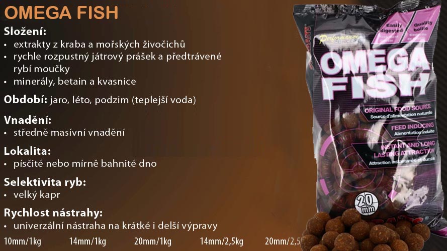 STARBAITS boilies Concept Omega Fish (ryba) 10mm/1kg