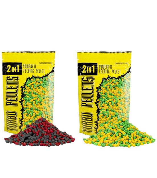Carp Zoom Turbo Pellets 2v1 3mm/Jahoda -Ryba/500g