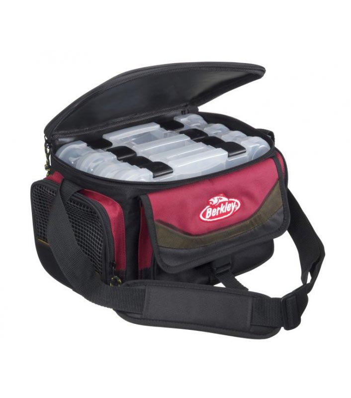 Berkley taška na nástrahy System Bag Red-Black + 4 boxes