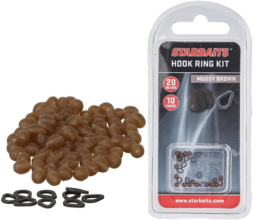Starbaits Hook Ring Kit písková (10 ks kroužek+20 ks zarážka)