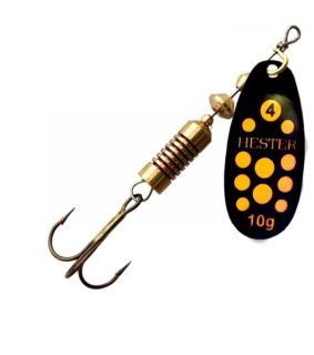 HESTER FISHING rotační třpytka Ospray Black Yellow Dots 