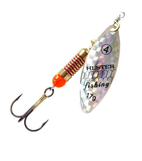 HESTER FISHING rotační třpytka  Willow Silver Holo Scales
