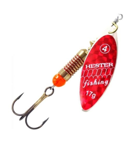 HESTER FISHING rotační třpytka  Willow Red Holo Scales
