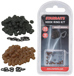 Starbaits Hook Ring Kit písková (10 ks kroužek+20 ks zarážka)