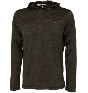 Savage Gear mikina Fighter Stretch Hoodie Burnt Olive Melange