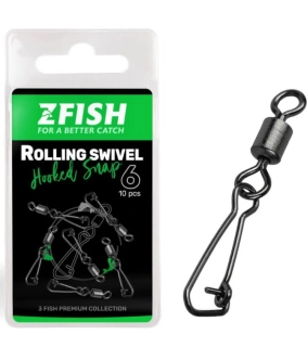 ZFISH Obratlík s Karabinou Rolling Swivel & Hooked Snap